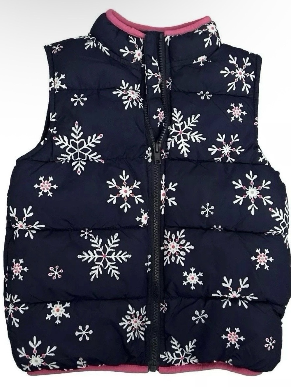 Girls Gymboree Snowflake Puffer Vest Size Medium (7/8)